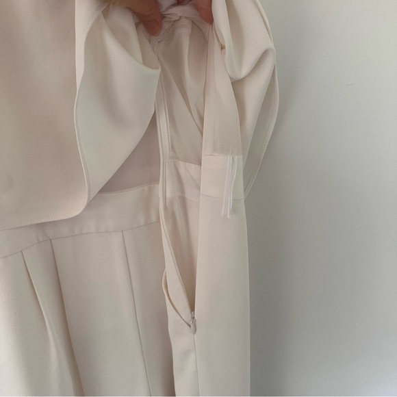 Trina Turk Ivory Bridal Jumpsuit Size 6 Civil Wedding Rehearsal Dinner - Picture 9 of 16